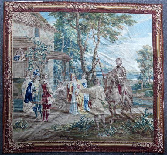 An early 18th century Brussels tapestry depicting Don Quixote, 11ft 10in. x 12ft